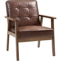 Sofá de Tres Plazas Tapizado en PU Resalto de Madera Carga de 250kg Ideal para Sala de Estar Dormitorio - details 9