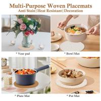 Remaches de 7 pulgadas para platos calientes, ollas y sartenes calientes, 4 almohadillas calientes resistentes al calor, soportes para ollas para encimeras de cocina, Mesa - details 4