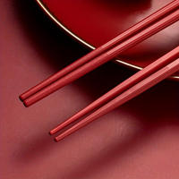5 Pares De Palillos De Aleación Para Familia, Para Uso Doméstico, Rojo Festivo, Antimoho, Antideslizante, Aislamiento térmico - details 5