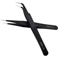 Pinzas rectas y curvadas de acero inoxidable, herramienta de extensión de pestañas, herramientas de maquillaje para pestañas postizas, 1 unidad - details 6