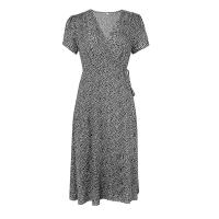 Summer floral print women boho short sleeve v neck split elegant a line party beach dress - details 23
