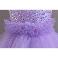 Vestido de noche para niños con flores, pasarela, princesa, niña, tul hinchado, presentadora, actuación de Piano - details 13