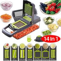 Cortador de verduras multifuncional para cocina, accesorio rallador con hoja de acero, para patatas y zanahorias, 8 en 1 - details 6