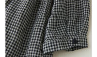 Vestido de Otoño a Cuadros de Moda Estilo Japonés Casual para Mujeres Vestido de Oficina Blanco y Negro a Cuadros Ropa Larga de Primavera Casual - details 7