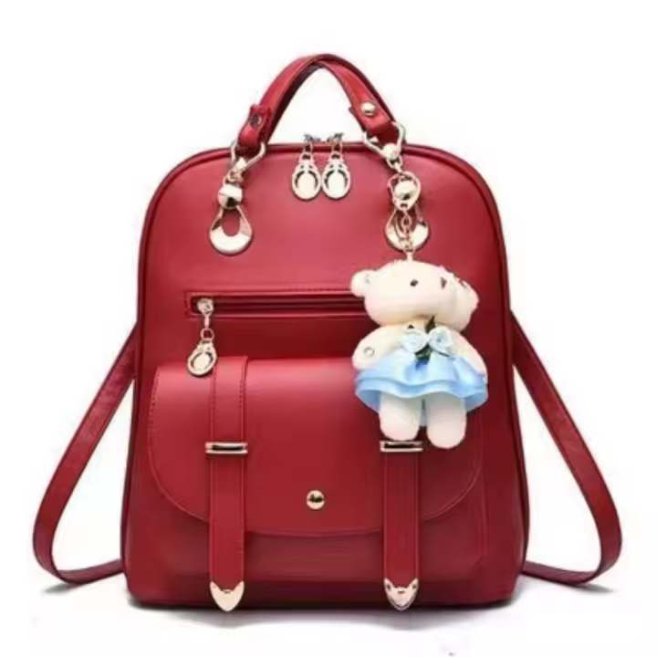 Bolso de hombro de moda para mujer, bolso de hombro de PU, mochila informal, estilo universitario - 1