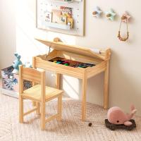 Mesa de Actividades para Niños de Madera Con Silla Escritorio Infantil con Soporte para Papel para Dibujar, Estudiar y Juegar - details 7