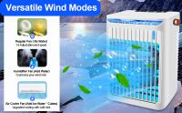 Aire acondicionado portátil 5 en 1, 5 velocidades de viento y 2 de niebla, con temporizador y 7 luces LED para oficina, escritorio y dormitorio - details 5