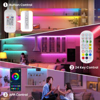 Tira de LED RGB de Alta Densidad GAHADA Control Remoto de 24 Teclas Luces Modernas con Efectos de Cambio de Color Iluminación y Decoración - details 1