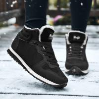 Botas De Hombre Invierno Casuales Confortables Con Peluche Plush Suela De Goma Botines De Nieve Tacón Bajo Cordones round Toe - details 5