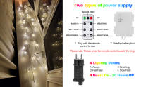 2.4m 96 LEDs Blanco Cálido Guirnalda de Abedul Iluminada Luz de Vid con control remoto para Decoraciones para Paredes - details 2