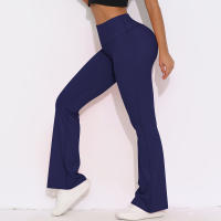 Mallas de Yoga a prueba de sentadillas para mujer, pantalones de Yoga de cintura alta, levantamiento de glúteos, pantalones de tiburón Micro acampanados, pantalones de Yoga ajustados de cintura alta - details 42
