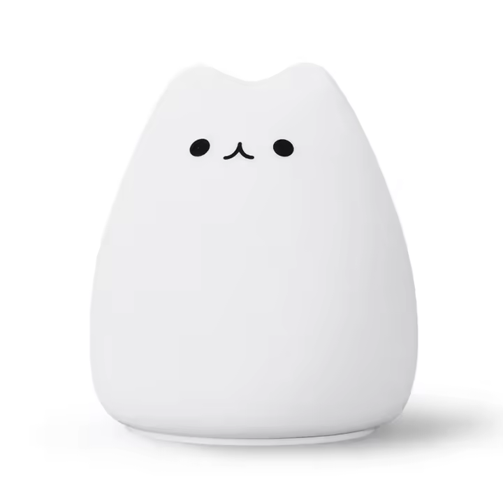 Lámparas de mesa, luces nocturnas para dormitorio de niños, lindas luces nocturnas de silicona de gatito de Navidad - 1