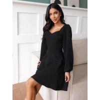 Vestido de noche elegante para mujer, nuevo vestido de manga larga de color sólido, vestidos de moda, promoción - details 5