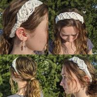 Diadema de margarita con cuerda trenzada, banda elástica para el cabello, estilo étnico, banda para el cabello de macramé, pañuelo para el cabello de mujer, bandana de ganchillo, diadema bohemia - details 0