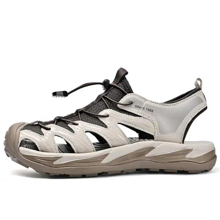 Sandalias de Cuero de Vaca Informales de Gran Tamaño Zapatos de Playa de Verano para Hombres - 1