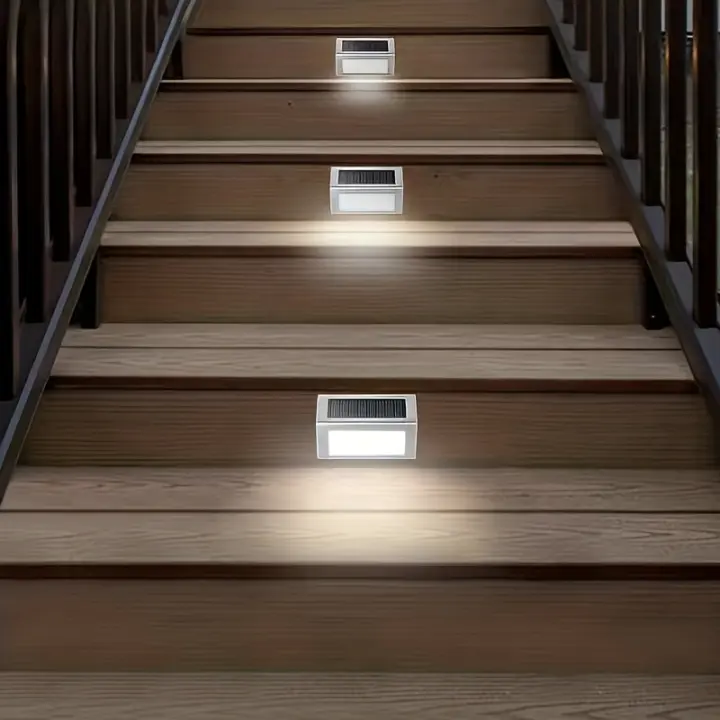 Luz de Paso Solar Moderna de Acero Inoxidable Iluminación de Valla Exterior con Eficiencia Energética Lámpara de Jardín de Estilo Cálido Blanco y Blanco Cálido - 1