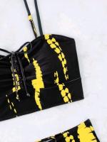 Conjunto de bikini con lazo teñido Traje de baño de cintura alta Traje de baño de Dacron - details 38
