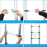 Escalera Telescópica de Aluminio Extensible, Antideslizante, Multiusos Carga de 150kg - details 26