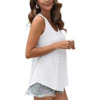 BUNO-2025 Novedad de verano, camisas para mujer, cuello redondo, sin mangas, Color sólido, camisetas sin mangas informales holgadas, blusas blancas para fiesta en la playa, camisas para mujer - details 43