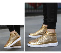 Zapatos deportivos de punta redonda para hombre, botas versátiles informales brillantes para escenario, ropa de calle al aire libre, zapatos de Skateboarding para niños - details 17