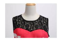 Lace patchwork summer women a line elegant vintage party dress with belt - details 59