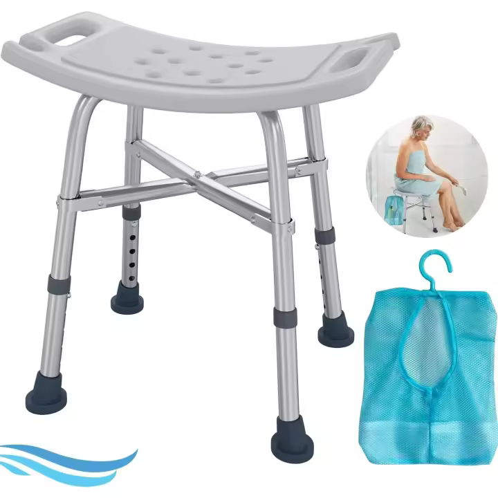 Taburete de Ducha para Mayores Silla de Baño Antideslizante de 150kg - 1