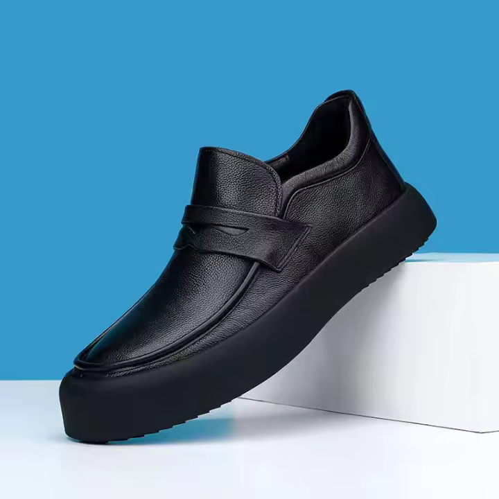 Cuero Versátil Pie de tendencia Zapatos casuales de cuero Zapatos Doudou para hombre - 1