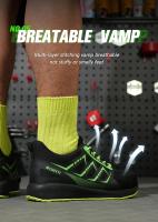 Zapatos de seguridad ultraligeros para hombre y mujer, zapatillas de trabajo antideslizantes con punta de acero, transpirables, 48 - details 11