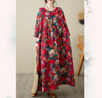 Vestido Vintage de Algodón de Manga Larga Talla Grande, Elegante y Suelto para Mujeres - details 43