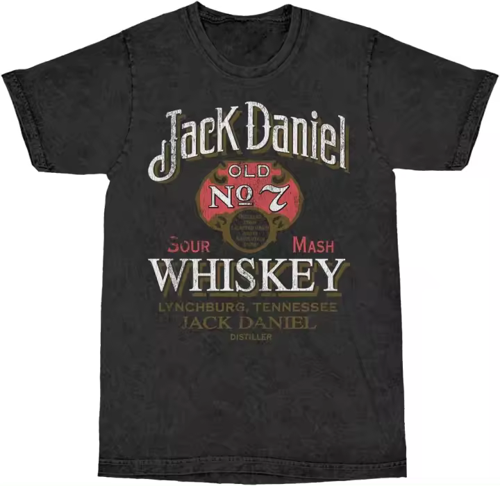 Camiseta Vintage con lavado de minerales, whisky Jack Cindy - 1