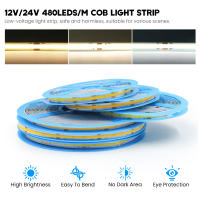 GAHADA Luz de Tira LED COB de Alta Densidad 24V DC Tinta Blanca Regulable Iluminación y Decoración - details 0