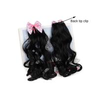 2 uds lazos sintéticos nudo Cola de Caballo sombreros para niños extensiones de cabello peluca con cola de caballo rizada pinzas para el cabello naturales suaves cola de caballo - details 14