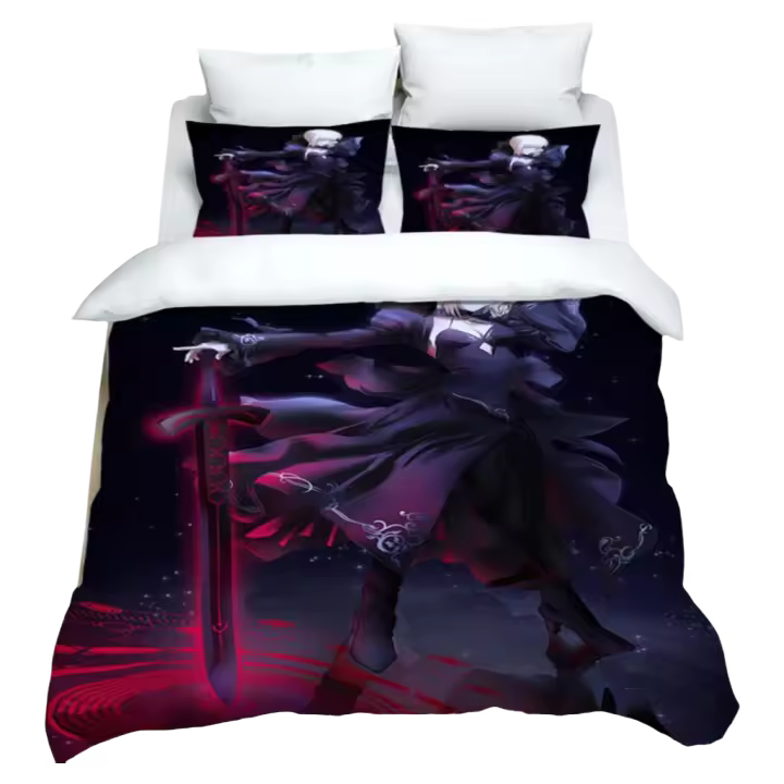 Conjunto de Cama Fate/Stay Night HD Tela de Cama, Fundas de Almohada, Fundas de Almohada para Chicos y Adultos Artículo de Moda para Cama - 1