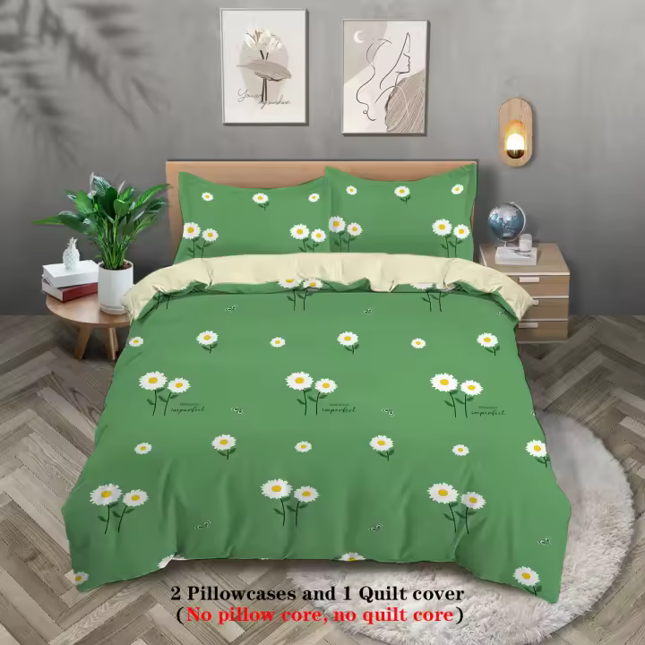 Juego de Ropa de Cama de Estilo Étnico Chrysantemo Plegado 3 Piezas con Funda de Edredón y Fundas de Almohada para Dormitorio - 1