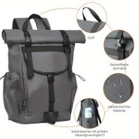 22L/32L Mochila de viaje de moda para hombres, mujeres, estudiantes, ligera con cierre de rodillo para la universidad, colegio, simple mochila de viaje deportiva para el día - details 4