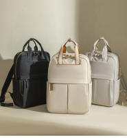 Mochila para ordenador portátil de 14 pulgadas, bolso portátil femenino de gran capacidad, moda de lujo, Color caqui, tela Oxford, bolsas de viaje de negocios para mujer, impermeables - details 4