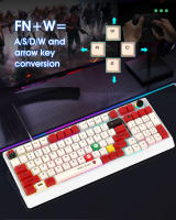 Teclado mecánico K98, eje azul, eje rojo, moldeo por inyección de dos colores con cable, periféricos de juego de teclas de sublimación térmica - details 27
