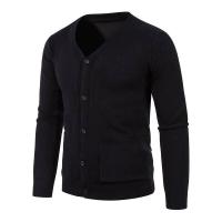 Nuevo Cárdigan para hombre, abrigos de manga larga con cuello en V, suéteres de punto con botones y bolsillos, prendas de vestir exteriores ligeras de Color sólido - details 3