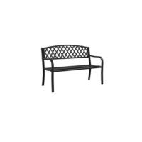 Banco de Jardín de 2-3 Plazas Diseño Parque Clásico Patio Terraza Exterior Asiento Estable 127x52x86 cm Negro - details 10