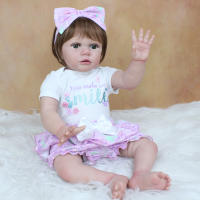 BZDOLL-Muñeca Reborn de silicona suave para bebé, cuerpo de tela de princesa, vestido de bebé con piel de pintura 3D, 24 pulgadas - details 3