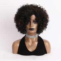Pelucas sintéticas cortas y rizadas de moda, negras, con flequillo, cabello afro rizado, natural, de 12 pulgadas, para mujer, estilo bob. - details 2