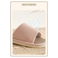 Zapatillas de lino transpirables para hombre y mujer, chanclas antideslizantes para interiores y el hogar, zapatos planos cómodos para la playa - details 4