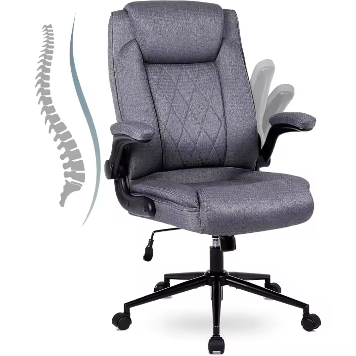 Silla de Oficina ergonómica, Silla de Escritorio con Respaldo Alto y Regulable en Altura, Silla giratoria con reposacabezas Cómoda, Silla ejecutiva para Oficina - 1