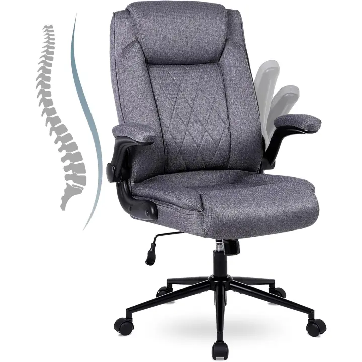 Silla de Oficina ergonómica, Silla de Escritorio con Respaldo Alto y Regulable en Altura, Silla giratoria con reposacabezas Cómoda, Silla ejecutiva para Oficina - 1