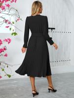 Vestido Largo de Manga Completa para Mujer Color Sólido, Corte en Línea A, Alta Calidad, Lujo Tendencia, Suelto y Elegante - details 29