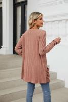 Cardigan de Punto Abierto Casual Abrigo Medio Estilo Y2K para Mujer Moda Callejera Elegante - details 2