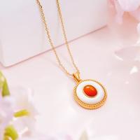 Collar de Oro 18k Szjinao con Piedra Natural de Ágata Roja de Dubai Joyería Original de Metal Hecha en China Ideal para Mujeres Mayores de 12 Años - details 1