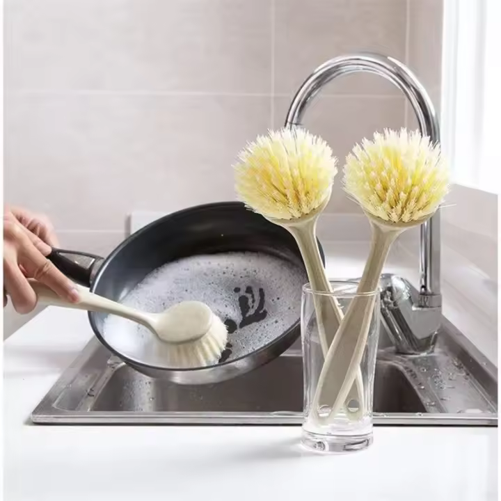 Cepillo de Limpieza de Cocina de Mango Largo Cepillo de Suavidad con Cerdas para Colgar en la Pared - 1