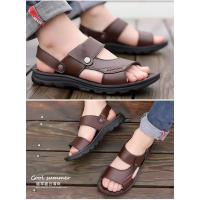 Sandalias de cuero suave de verano para hombre, sandalias antideslizantes informales con punta abierta para exteriores, sandalias deportivas cómodas para playa - details 11