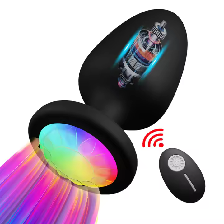 Vibrador Anal con control remoto inalámbrico para hombres y mujeres, juguete sexual con luz Led, tapón Anal, masajeador de próstata, Vagina y ano - 1